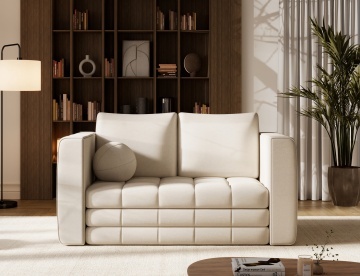 Canapea Kastol , alb chenille extensibil, 137x71x74 cm – Soreli 01 - Img 3