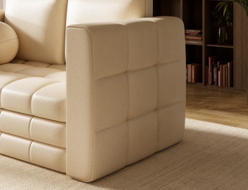 Canapea Kastol , light beige plush extensibil, 137x71x74 cm – Avexin 18 - Img 10