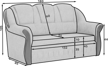 Canapea Lord extensibil, 180x85x105 cm – Monolith 09 - Img 6