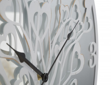 Ceas decorativ alb din metal / sticla, ø 55 cm, Heart Tree Mauro Ferreti - Img 4