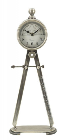 Ceas decorativ de masa din metal, 54 x 21 x 9,5 cm, Compasso Mauro Ferreti - Img 1