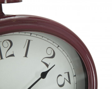 Ceas decorativ de masa rosu bordo din metal, 28,5x5,5x33,5 cm, Glam Bordeaux Mauro Ferretti - Img 6