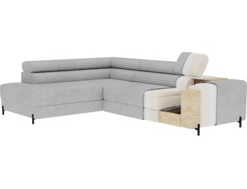 Colțar Colesio extensibil, 274x200x93 cm, orientare stânga – Modullo 01 – cadru suplimentar de prezentare