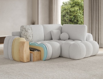 Colțar Cozion extensibil, 267x165x105 cm, orientare dreapta – Calmora 18 - Img 13