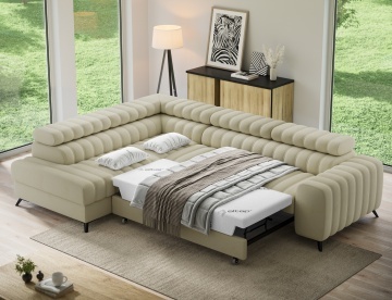 Colțar Kanedo extensibil, 269x204x86 cm, orientare stânga – Monolith 04 – prezentare comercială suplimentară