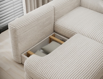 Colțar Ripeli extensibil, 217x175x96 cm, orientare dreapta – Modullo 01 – fotografie comercială a produsului