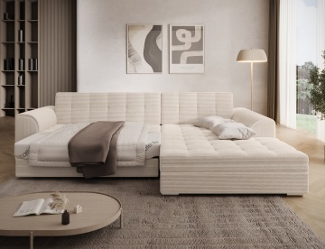 Colțar Sorento extensibil, 296x194x78 cm, orientare dreapta – Jarell 18 – prezentare comercială suplimentară