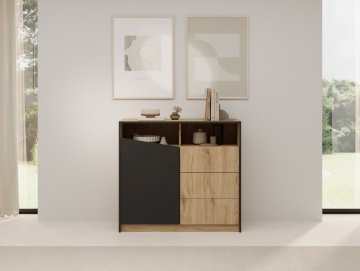 Comodă cu usa si trei sertare, 100x40x91 cm, Atson, ADRK Furniture