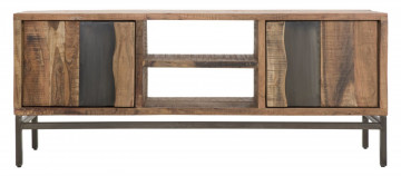 Comoda TV maro din lemn de Acacia, 145x40x60 cm, Yellowstone Mauro Ferretti - Img 2