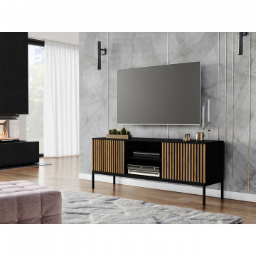 Comodă TV Meorati 150 Media cabinet negru – Negru - Img 3