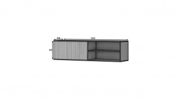 Comodă TV Meorati 150 wall-mounted Media cabinet negru – Negru - Img 6
