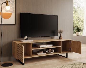 Comodă TV TV Lorello Herringbone cm – 155x40x49 cm – Oak Craft – imagine secundară de catalog