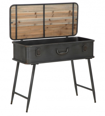Consola neagra din lemn de brad si metal, 80 x 35 x 67,5 cm, Industry Mauro Ferreti - Img 10