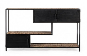 Consola neagra din metal si lemn de Mango, 140x35x82 cm, Roderic Bizzotto - Img 3
