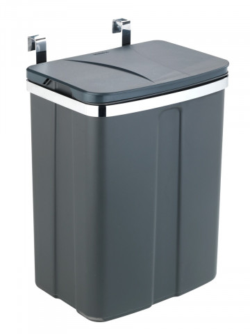 Cos de gunoi suspendabil pentru usa dulap/sertar, Wenko, 12 L, 26 x 34 x 17 cm, metal/polipropilena - Img 1