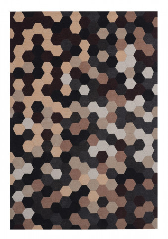 Covor Puzzle Bedora, 80x150 cm, 100% lana, multicolor, finisat manual - Img 3