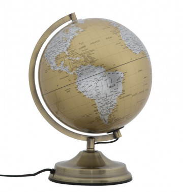 Decoratiune cu lumina ambientala glob auriu/argintiu din metal, ∅ 25 cm, Globe Mauro Ferretti - Img 3