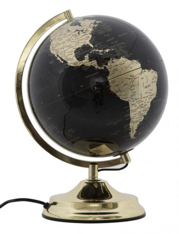 Decoratiune cu lumina ambientala glob negru/auriu din metal, ∅ 25 cm, Globe Mauro Ferretti - Img 3