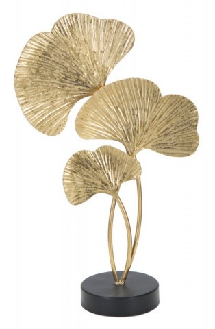 Decoratiune frunze aurii din metal, 24,5x10,5x40,5 cm, Leaf Mauro Ferretti - Img 1