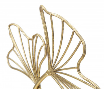 Decoratiune frunze aurii din metal, 25x8,5x35 cm, Leaf Mauro Ferretti - Img 4