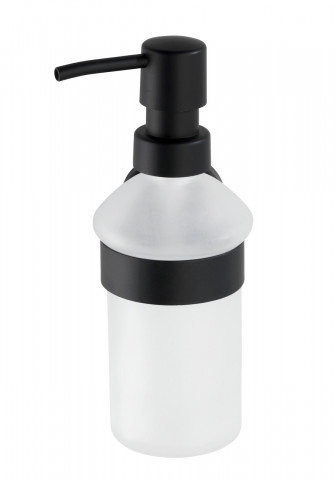 Dozator sapun lichid cu suport de prindere Bosio, Wenko Power-Loc®, 200 ml, inox/sticla, alb/negru - Img 5