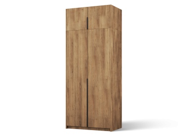 Dulap Bregma II cu uși batante și extensie superioară – 4 uși – 100x58x250 cm – Stejar Artisan – Varianta 1 - Img 2