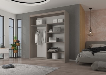 Dulap cu uși glisante ESTI – cu oglindă – 180x59x215 cm – Cașmir – prezentare suplimentară a produsului