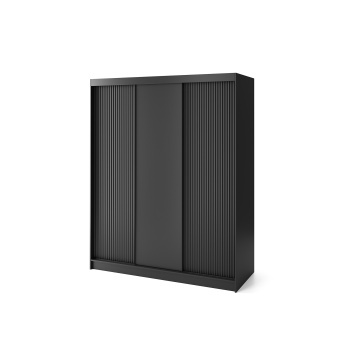 Dulap cu uși glisante Prescco III, 180x60x220 cm – Negru – prezentare comercială suplimentară