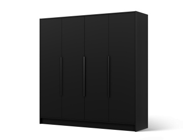 Dulap Palladio cu uși batante – 4 uși – 200x51x200 cm – Negru – Varianta 1 - Img 2
