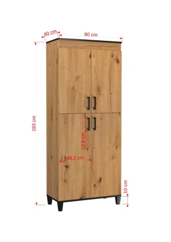 Dulap POLA 17 – 80x40x193 cm – Stejar Artisan - Img 3