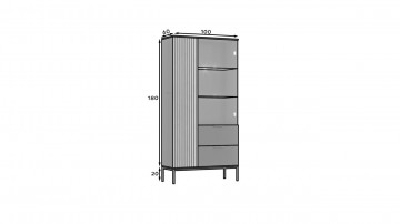 Dulapuri și vitrine Meorati 100 display cabinet negru – Negru - Img 7