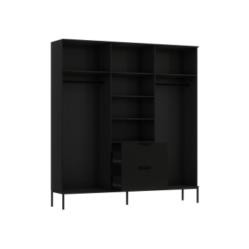 Dulapuri și vitrine Meorati 185 Wardrobe negru – Negru – cadru suplimentar de prezentare