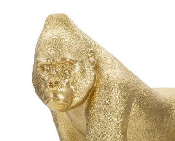 Figurina decorativa aurie din polirasina, 29,7x11,5x21,8 cm, Gorilla Mauro Ferretti - Img 3