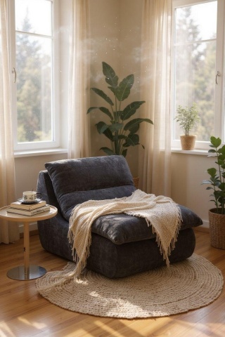 Scaun relaxare gri antracit design modern