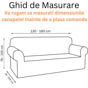 Husa elastica din catifea, canapea 2 locuri, cu brate, negru, HCCJ2-01 - Img 11
