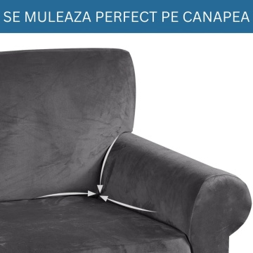 husa pentru canapea 3 locuri culoare gri
