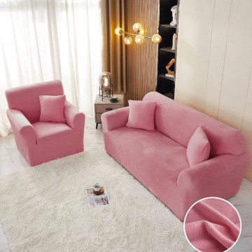 Husa elastica din catifea, canapea 3 locuri, cu brate, roz inchis, HCCJ3-13 - Img 7