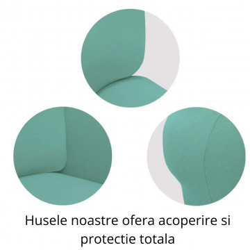 Husa elastica moderna, cu brate, poliester / spandex, turquoise, HES2-22 - Img 5