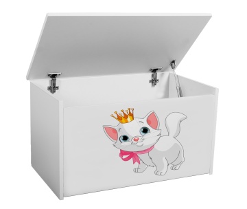 Ladă pentru jucării DARIA – 73x40x42 cm – Alb / CAT - Img 2