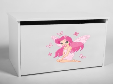 Ladă pentru jucării DARIA – 73x40x42 cm – Alb / GIRL WITH WINGS