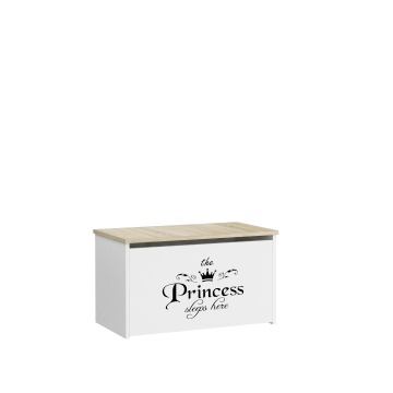 Ladă pentru jucării DARIA – 73x40x42 cm – Alb / Sonoma / PRINCESS Negru - Img 2