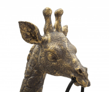 Lampa auriu antichizat din polirasina, Soclu E27 Max 40W, 40x22x80 cm, Giraffe Mauro Ferretti - Img 2