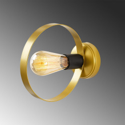 Lampa de perete opviq halka, 20x23 cm, E27, 100 W, negru / auriu - Img 5