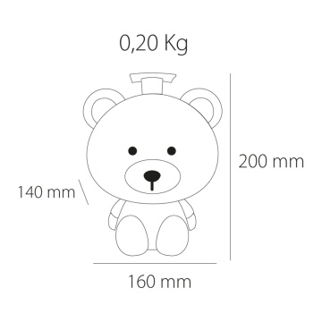 Lampa de veghe pentru copii Cute Pet Bear 2, 1x E14 / 7W / 12V, alb / albastru, Kelektron - Img 5