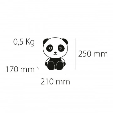 Lampa de veghe pentru copii Cute Pet Panda 2, 1x E14 / 7W / 12V, alb / negru, Kelektron - Img 2