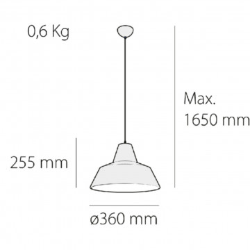 Lampa suspendata Umbrella 10, gri, Soclu E27, Max 60W, Kelektron - Img 4