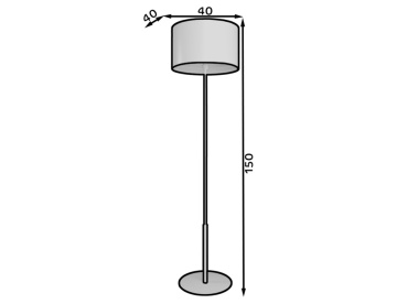 Lampadar, 40x40x150 cm, Vespillo, Eltap - Img 10