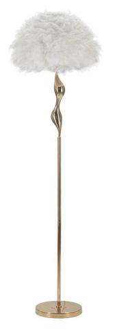 Lampadar auriu / alb din metal si textil, soclu E27, Max 40W, ø 50 x h165 cm, Slim Mauro Ferreti