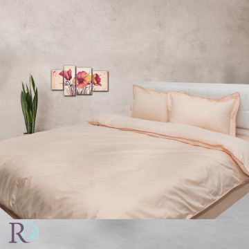 Lenjerie de pat, 100% bumbac, tesatura satin, roz piersica, Roxyma Dream - Img 3