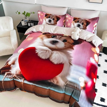 lenjerie pat 1 persoană finet 5d jojo home cu două fețe de pernă 55x80